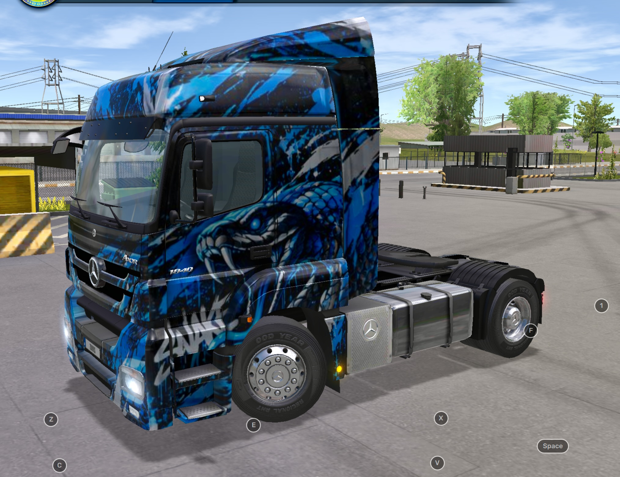 Benz Axor 1840 Blue Snack Grafitti Premium Skin